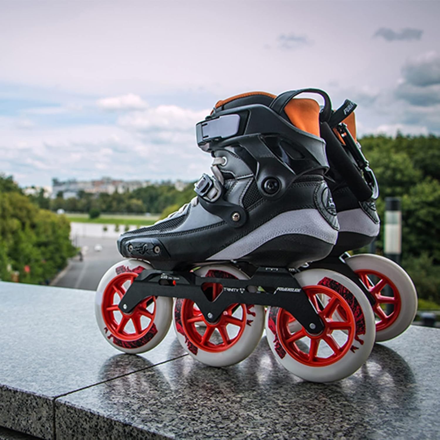 Inline Skate Wheels for Outdoor Indoor 86A Inline Skate Replacement Wheels for Single Row Skate PU Wear Resist Sliding Training Wheels 125mm