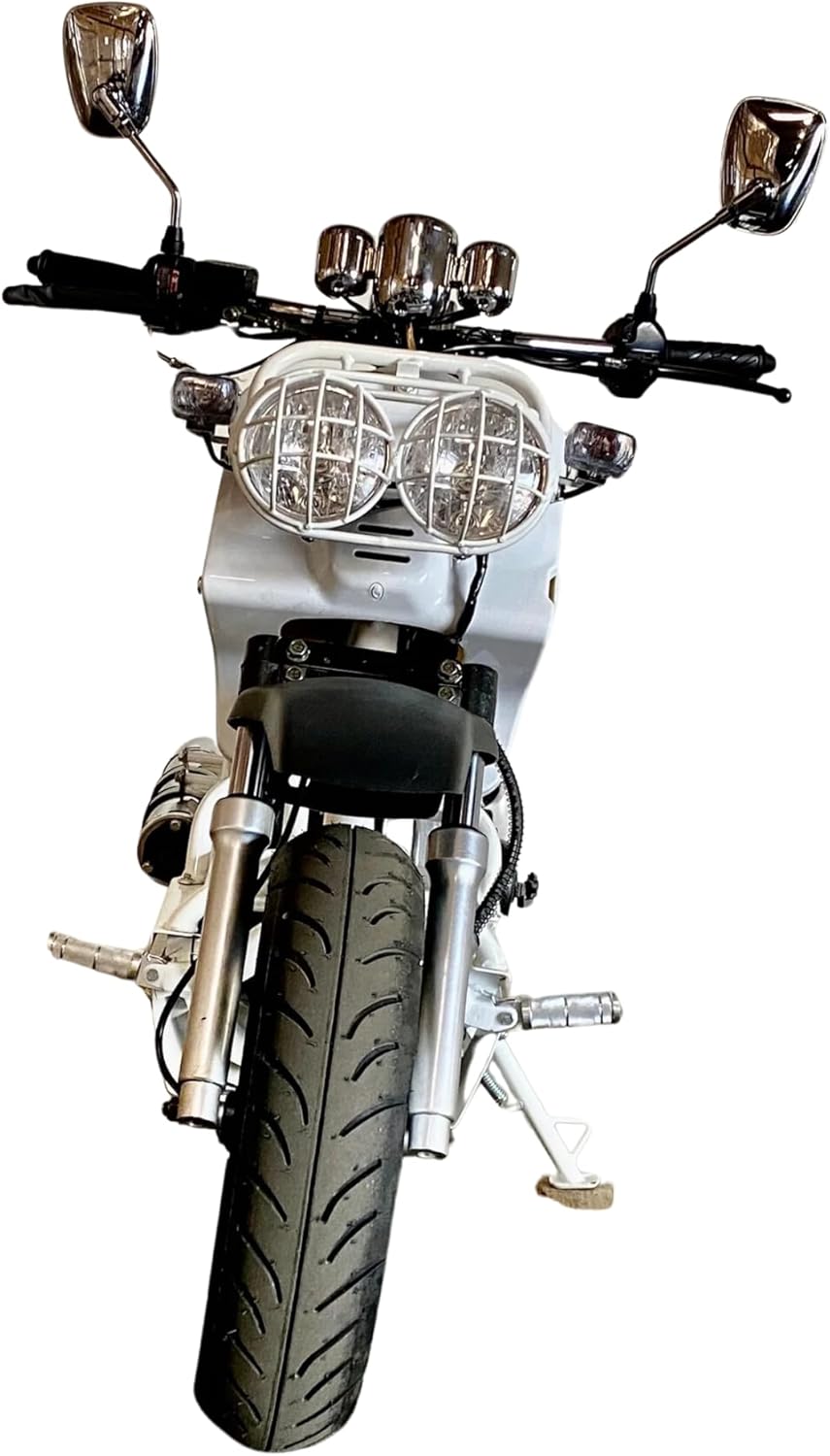 50cc Stretched Scooter Generation 1, Automatic Transmission, PMZ50-19, Wide 205/30-12 Rear Tire, Retro Speedometer, Gas Gauge, Street Legal Moped for Adults, Powerful 49cc GY6 Engine