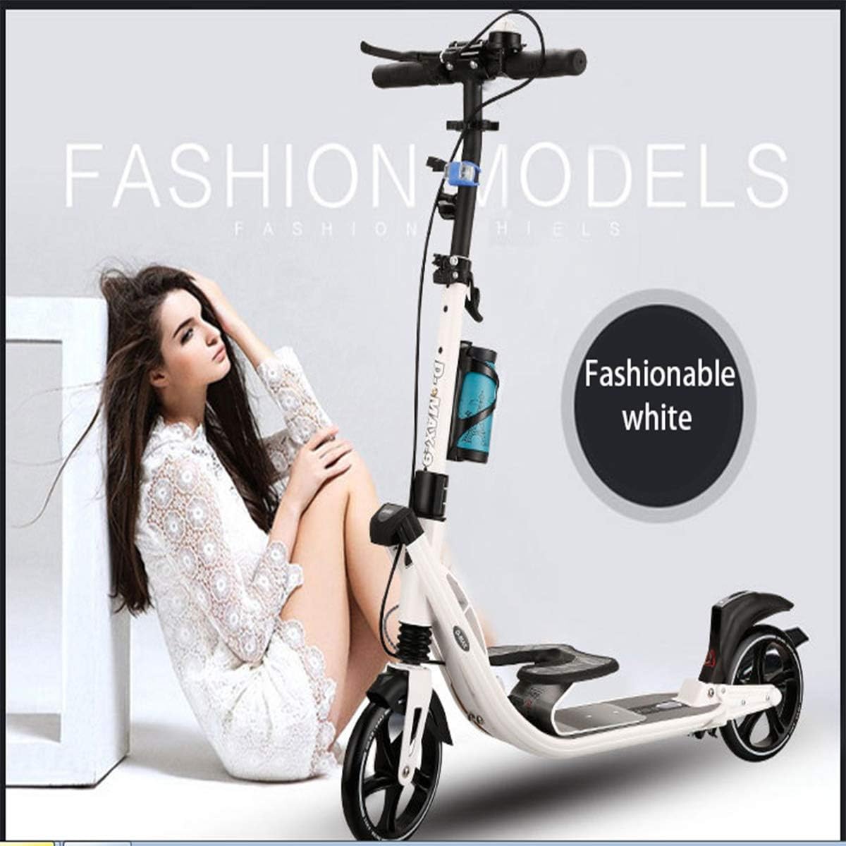 Foldabing Kick Scooters for Adults, Scooter for Teens Height Adjustable-Big Wheel Scooter City Scooter with PU Wheel for Boys&Girls
