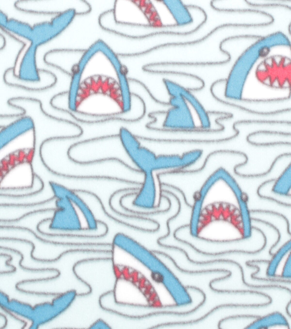 Sharks Underwater Blizzard Prints Fleece Fabric