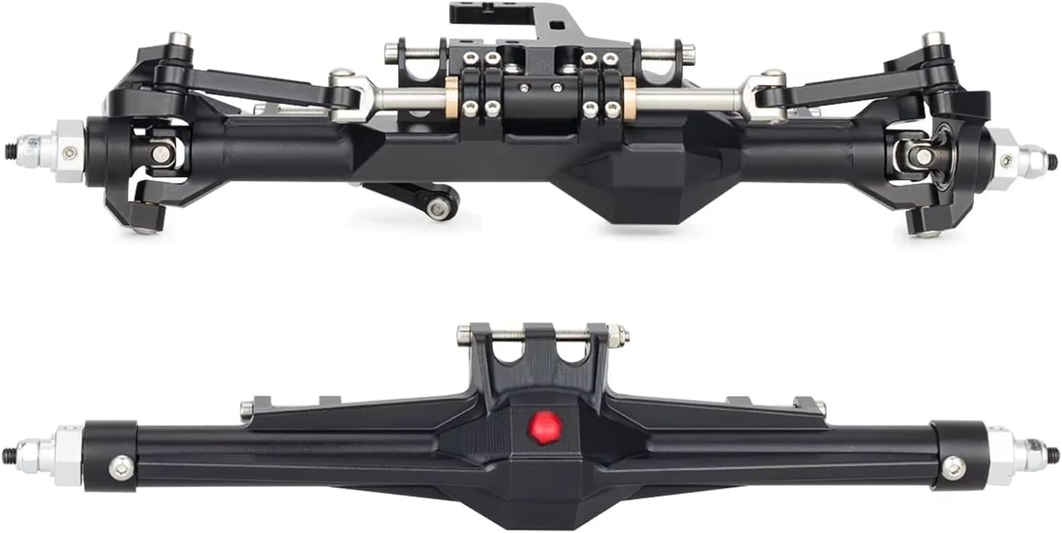 Rc Parts For Vanquish H10 1/10 CNC Aluminum Front Rear Straight Axle Set RC Crawler Upgrade Parts High Performance Optical Enhancement(Black,Set)