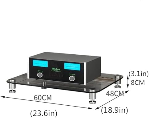Corner AV Rack Stand - Small Media Cabinet for Stereo & Audio Equipment - Adjustable Audio-Video Shelving