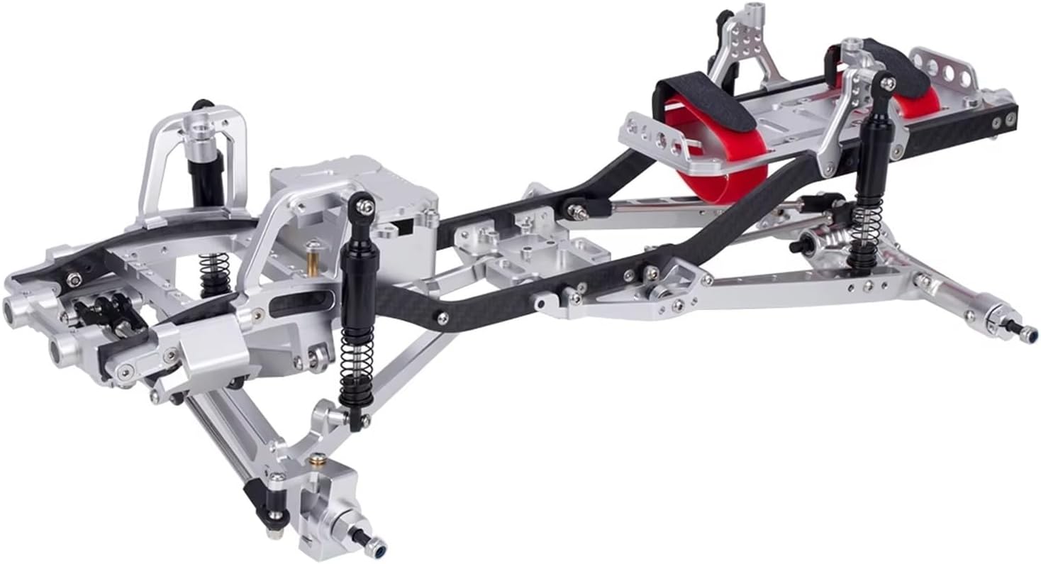 RC Car Accessories Compatible with SCX10 II III for Pro for Capra for TRX4 for Twin for I-Beam 2WD Upgrade DIY Parts for Chassis Kit 1/10 RC Crawler Car(Silver)