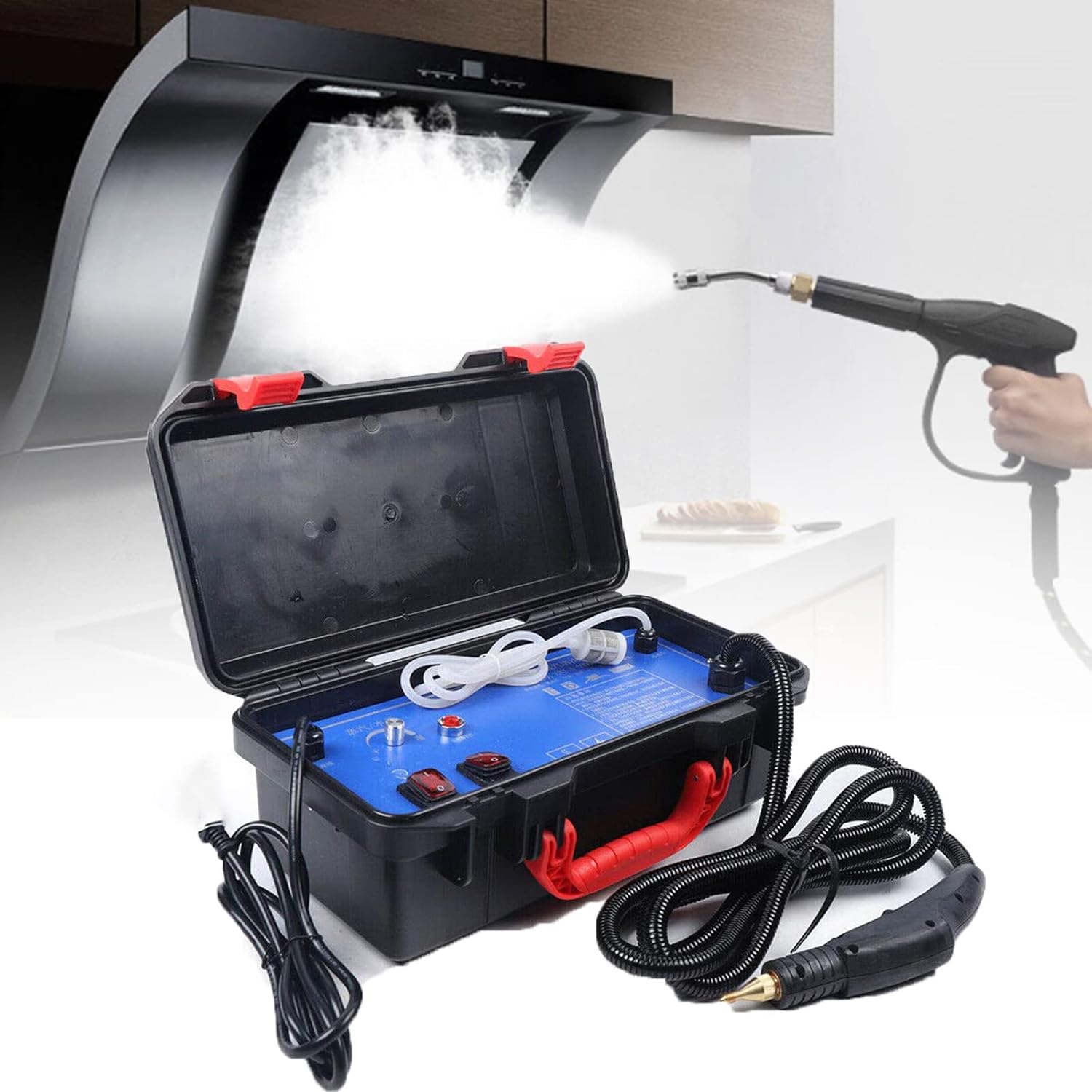 Handheld Steam Cleaner, with 4 Nozzles 3000W Portable Cleaning System Automatic Pumping, for Most Floors, Counters, Windows, Car Seats,220v#3000w