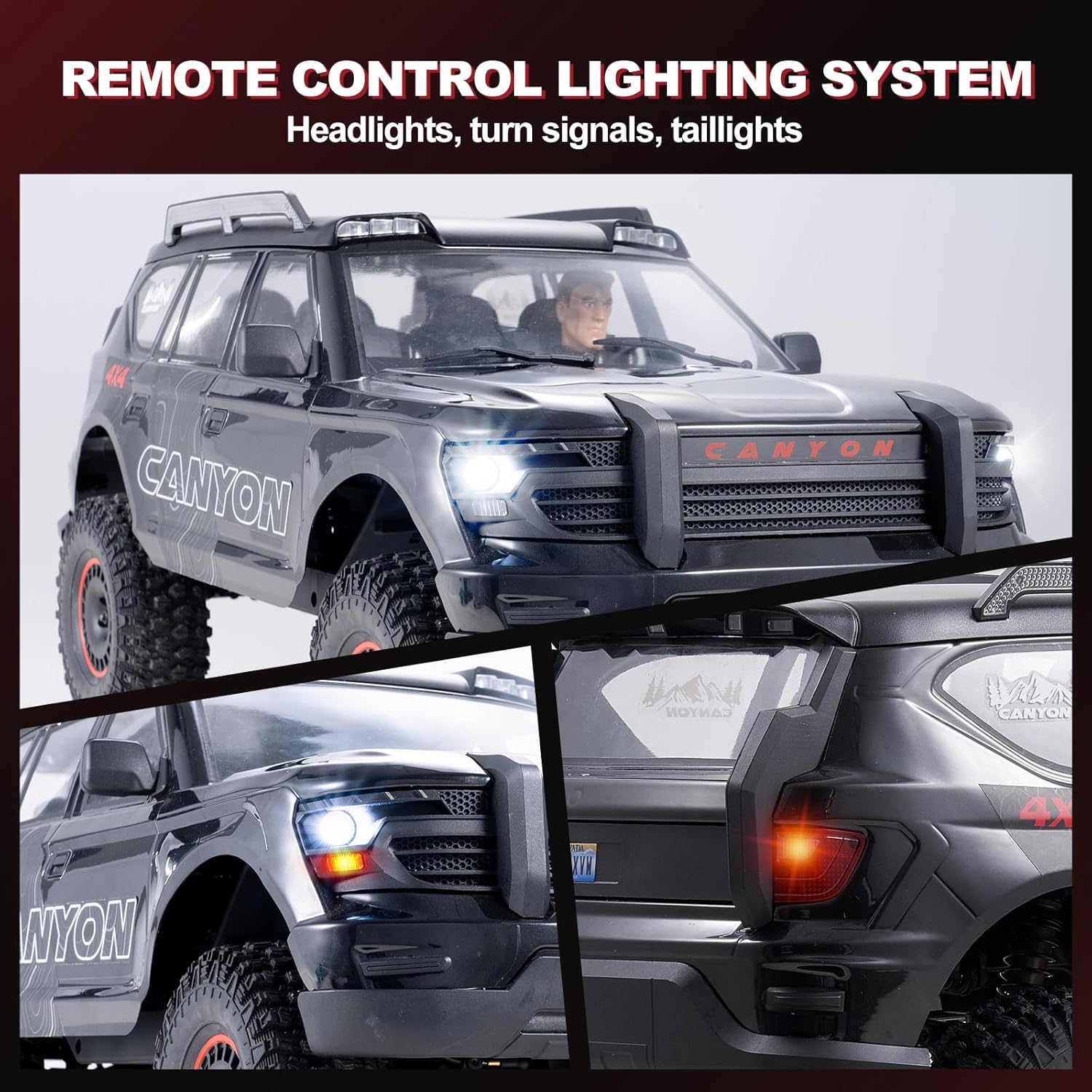 FMS 1/10 Canyon RC Crawler, FCX10 RC Rock Crawler with Lighting, Hobby Grade Offroad RC Car for Adults, RS Need to Complete