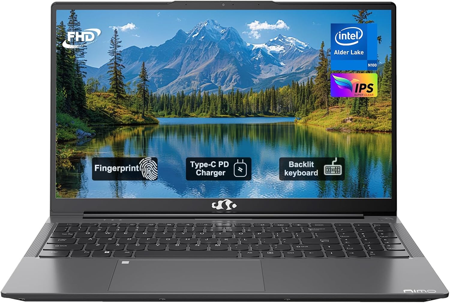 nimo 15.6'' FHD IPS Student Laptop Computer, 8GB RAM 128GB SSD, Pentium Quad-Core N100(Beat to i3 1115G4, Up to 3.4GHz), 2 Years Warranty, Fingerprint, Backlit Keyboard, Wi-Fi 6 (Renewed)