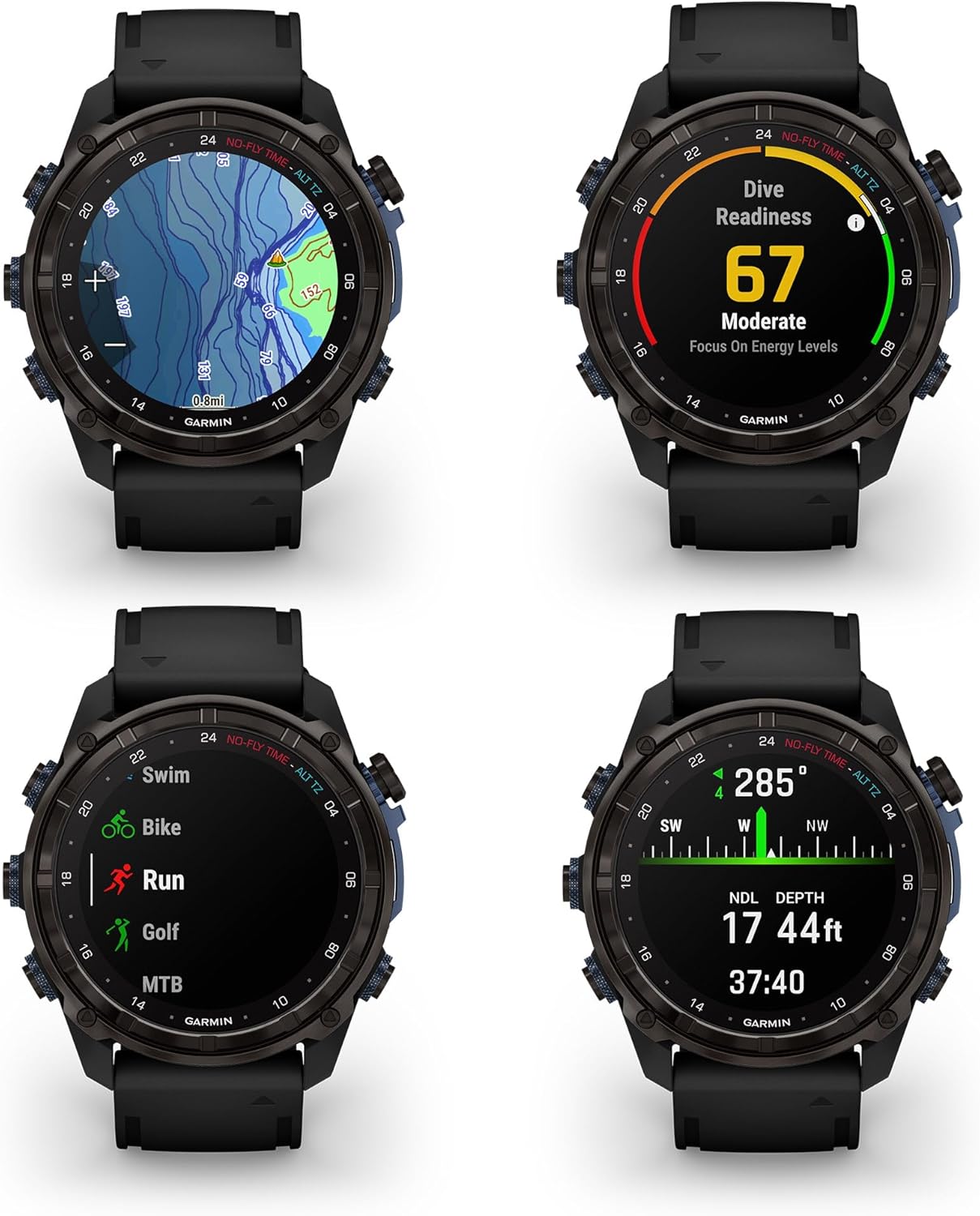 Garmin Descent Mk3i, Dive Computer Smartwatch 51MM, Carbon Gray DLC Titanium with Black Silicone Band, Air Integration and Multisport GPS Training Fitness Watch Bundle with Accessories