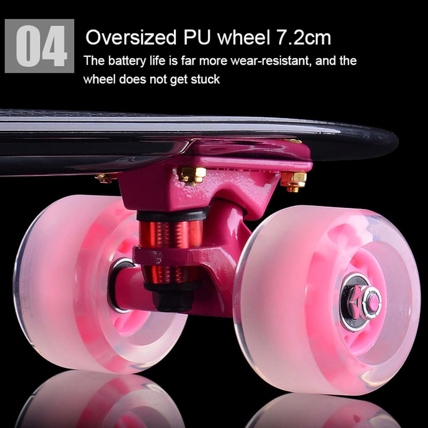 23 inch Mini Cruiser Retro Skateboard for Kids Boys Youths Beginners, Skateboards for Kids Ages 6-12, Non-Slip Fishtail Deck