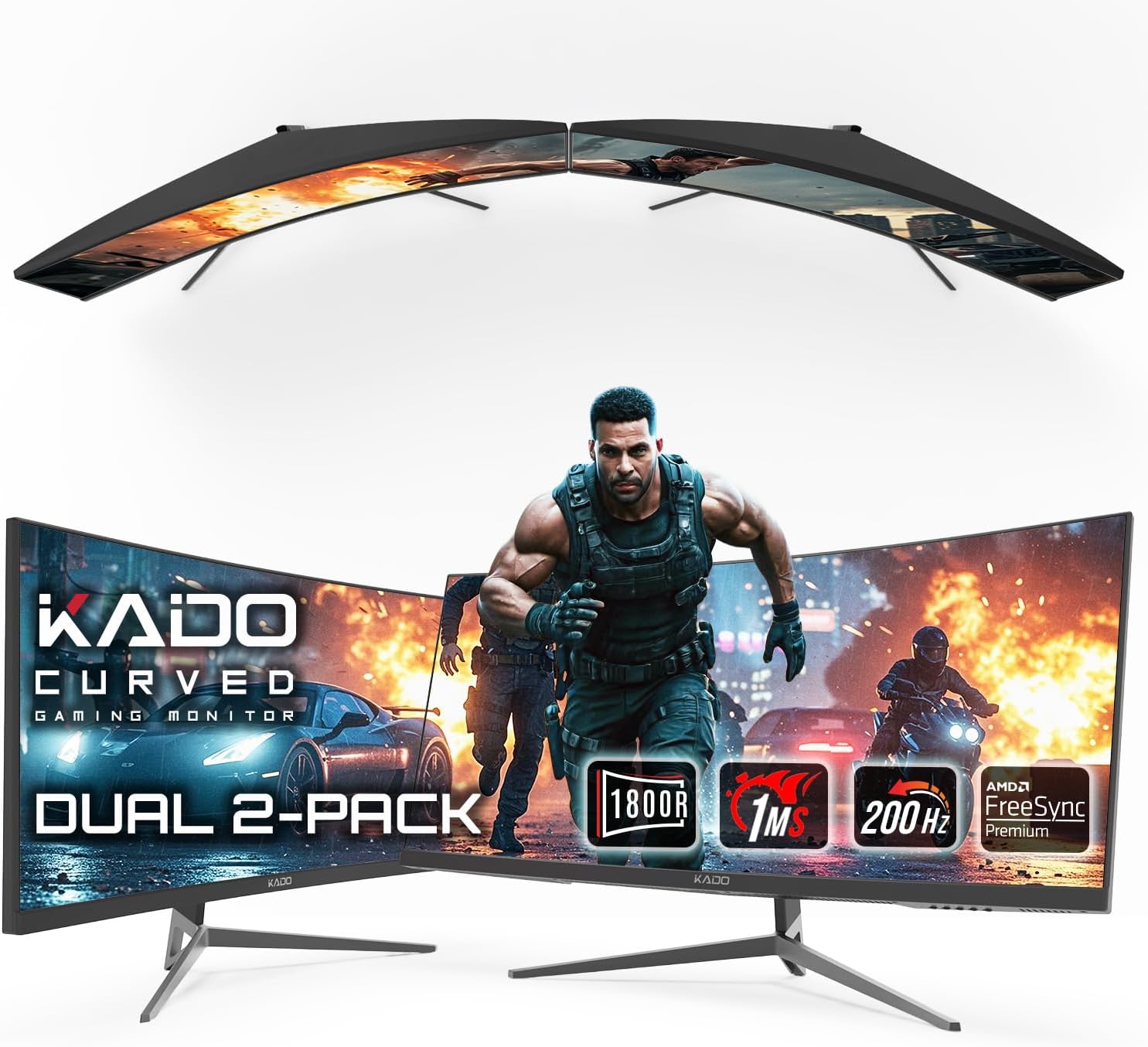 Kado Dual Gaming Monitor Setup - 2-Pack 30