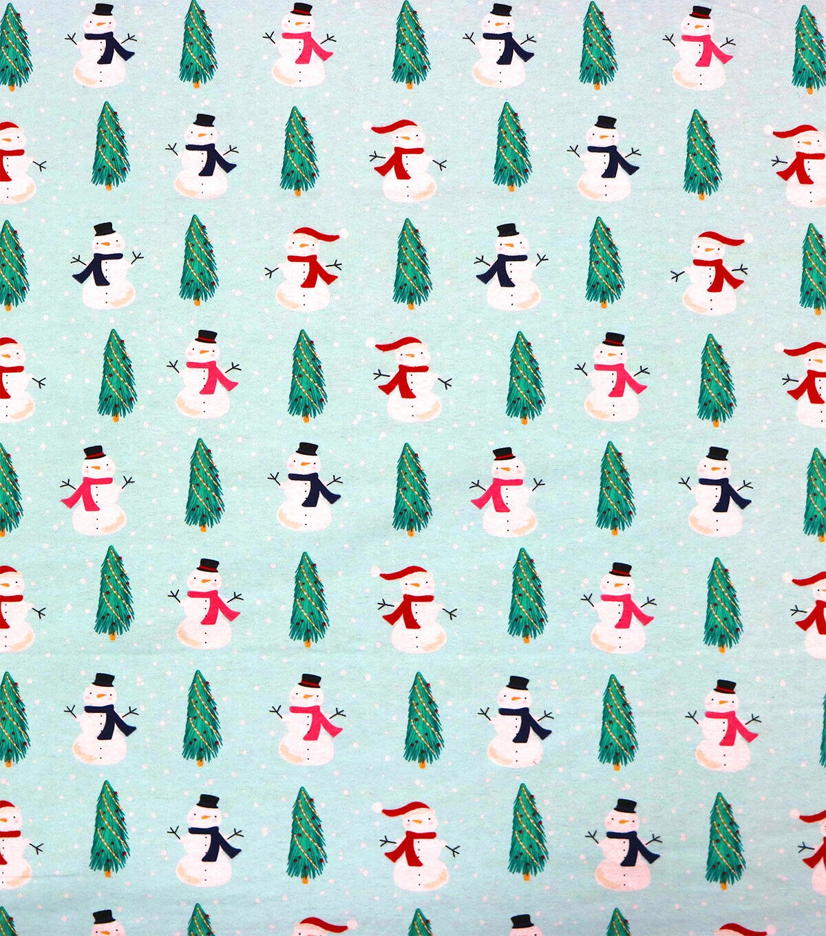 Snowman & Trees Super Snuggle Christmas Flannel Fabric
