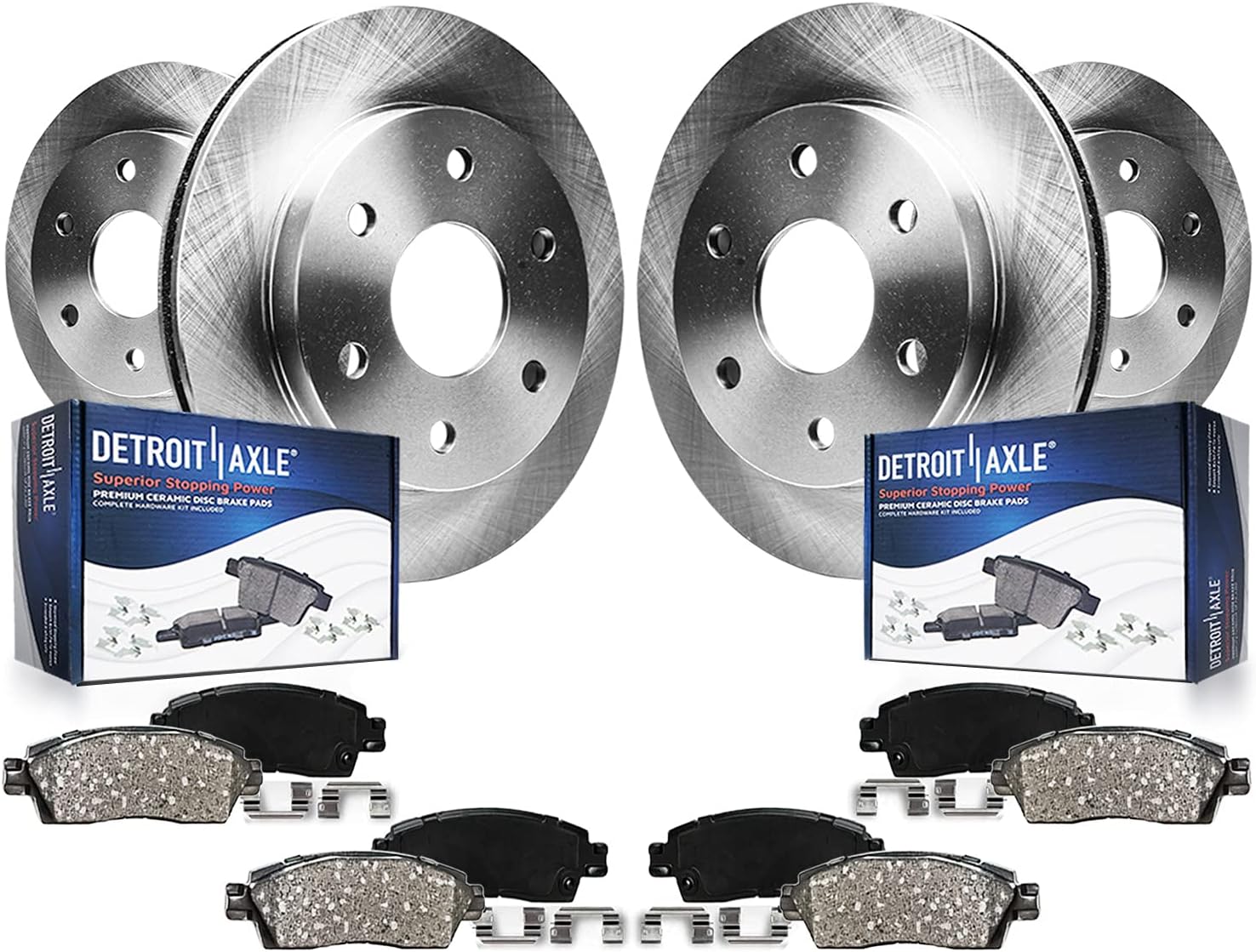 Detroit Axle - Brake Rotors for 2015-2020 Chevrolet Colorado GMC Canyon, Disc Brake Rotors Ceramic Brake Pads 2016 2017 2018 2019 Replacement : 12.20