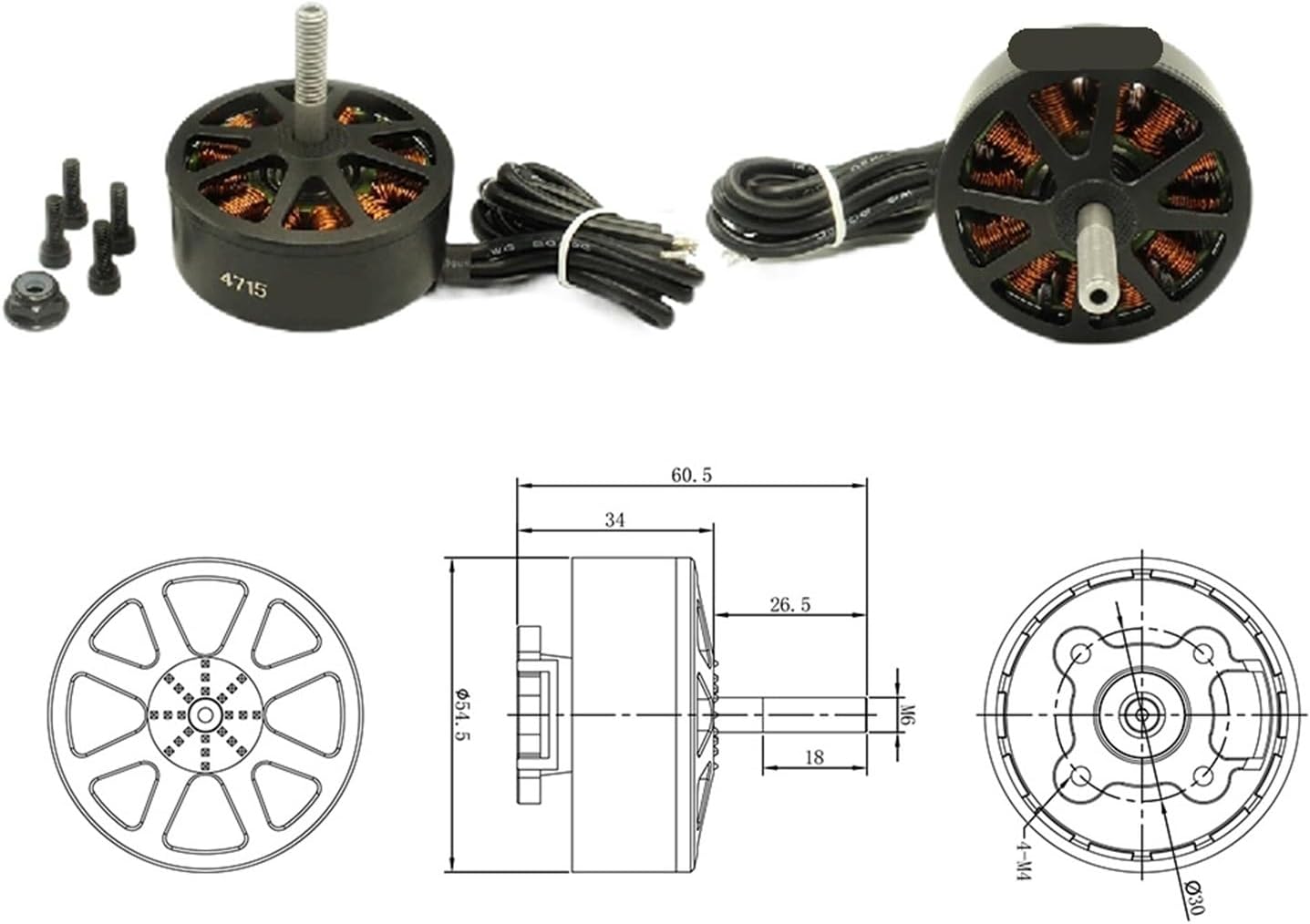 4715 510KV UAV Brushless Motor 6-8S