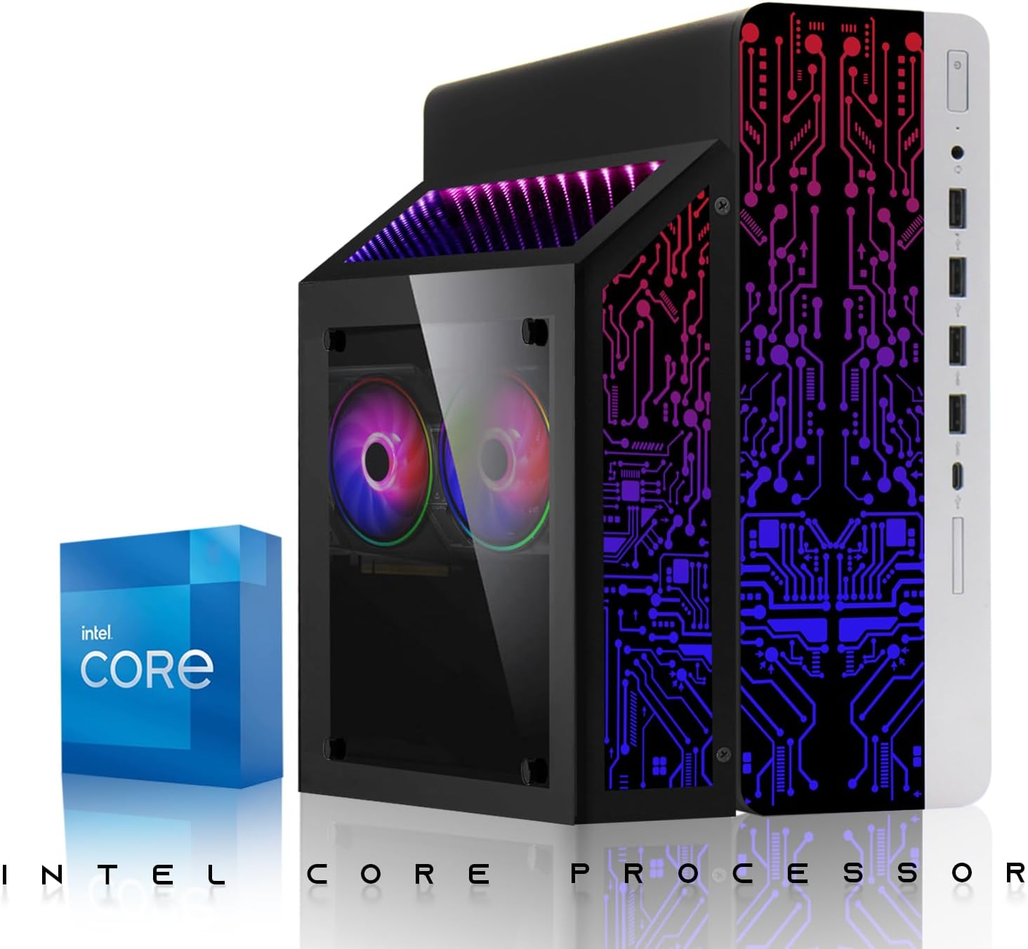 HP G3 Gaming Desktop PC Bundle with Core i7 32GB RAM 1TB SSD 32 inch Curved Monitor RTX 2060 Graphics RGB Keyboard with AI-Enabled Copilot Key Mouse Headphones Webcam Windows 11 (Renewed)