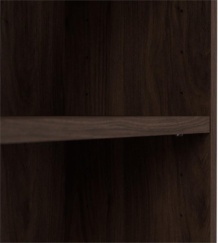 Pemberly Row Tall 5 Shelf Bookcase Set in Black Walnut - Engineered Wood