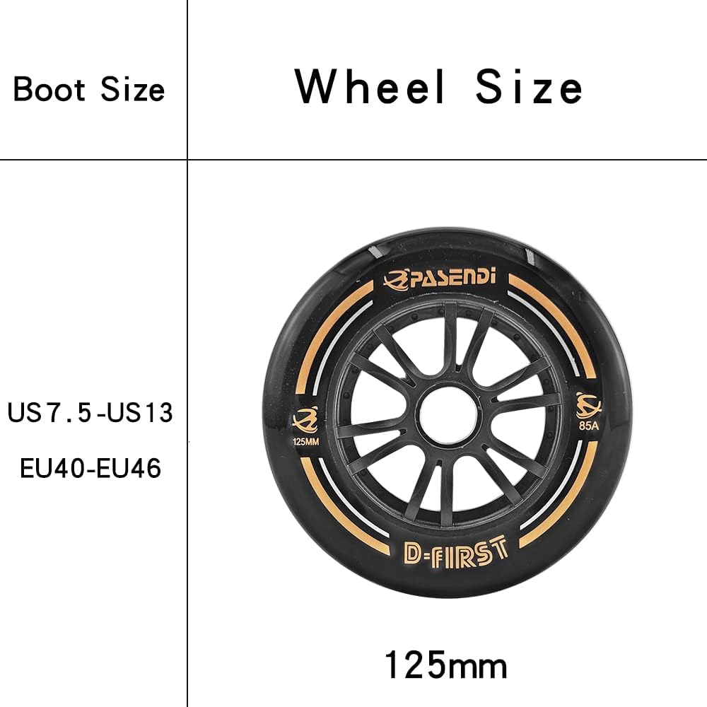 Professional Speed Skates Shoes 3 Wheels for Man 3X125MM Big Wheels Carbon Fibre Roller Skating Shoes Black Inline Skate Shoes