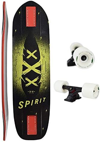 Longboard Skateboard, Freestyle Cruiser, Waterproof and Wood Construction, Cruise Skateboard and Longboard Decks, Lightweight Build (Spirit Complete Deck + Wheels)