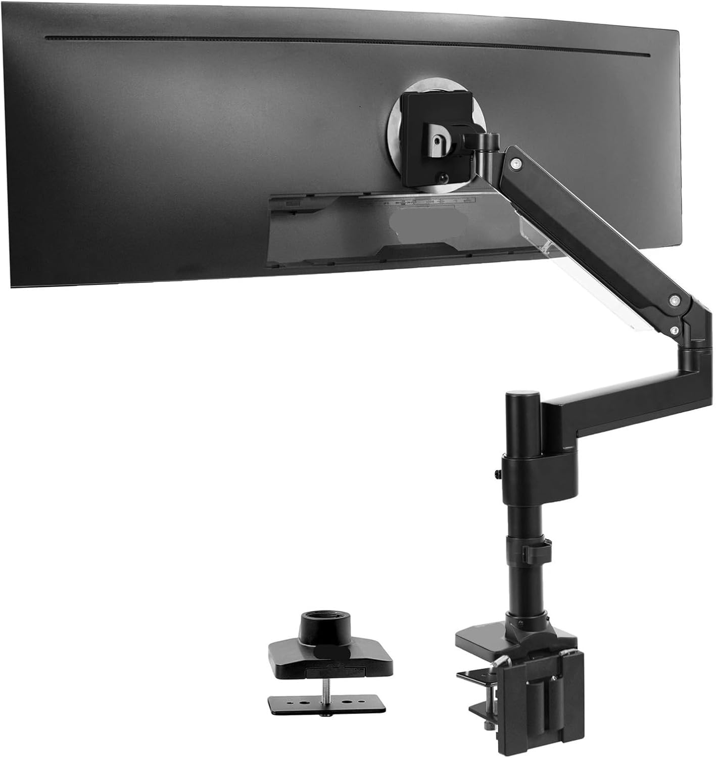 Single Monitor Stand Desk Mount with Gas Spring for Ultra-Wide Monitors up to 49 inches