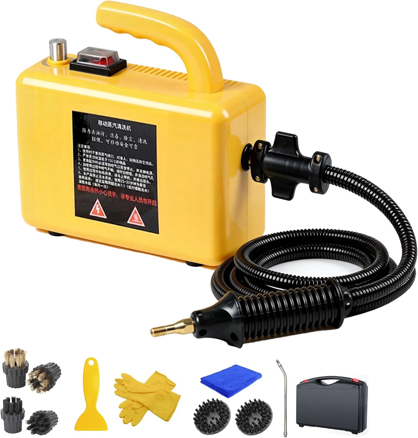 ZHDANB 2600W steam Cleaner Machine, steam Cleaner for Home, Adjustable steam, 20s Quick Heat-Up, 6 Brush Heads & Toolboxes, steam Cleaner with Accessories, for Kitchen,Car Basic-110V