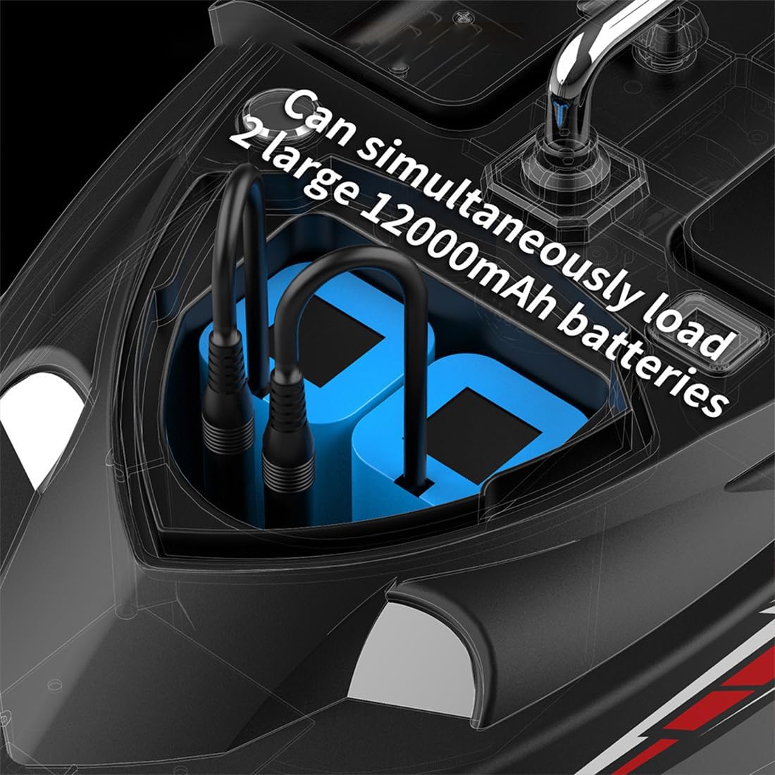 V802PRO 4‑Compartment GPS RC Bait Boat, 3kg Large Capacity, 500m Range, Auto Cruise & Return, Night Lights, DIY Fishing RFID Boat for Adults & Anglers