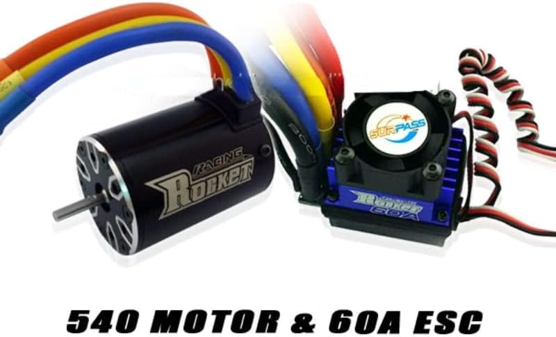 1/10 Scale 540 Brushless Gear Motor 9000KV +60A ESC Combo for Electric Motor Kit for RC Car Hobby
