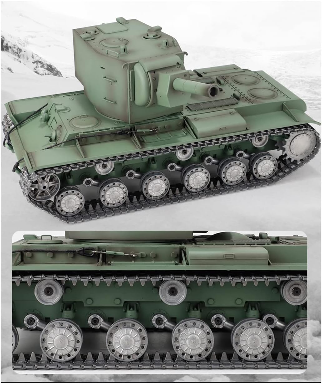 TOUCAN RC HOBBY US in Stock Henglong 1/16 7.0 Customized Soviet KV-2 Gigant RTR RC Tank 3949 Metal Tracks BB Airsoft That Shooting BB Bullets
