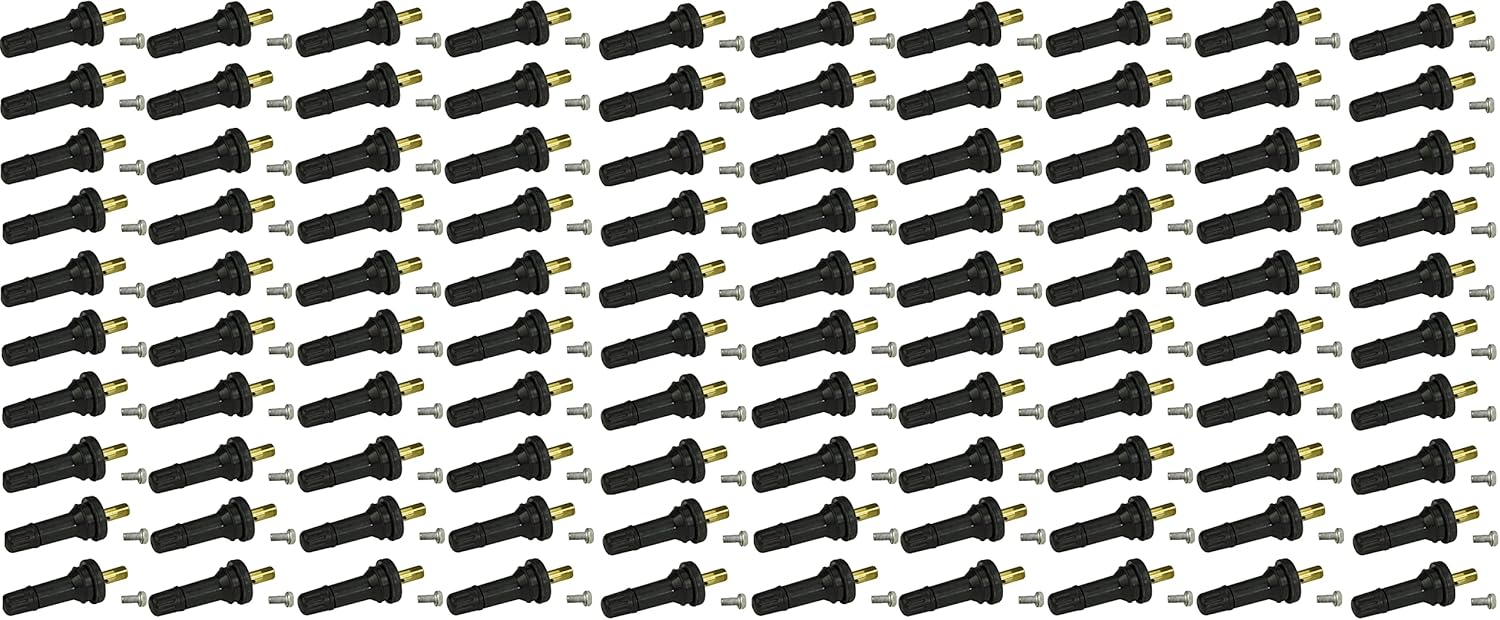 Muzzys (Set of 100) VS-65 Rubber TPMS Tire Valve Square Stem FITS 2014 and Newer Dodge RAM 1500 2500 3500 and Jeep Cherokee Dill VS65 Bulk Lot Wholesale