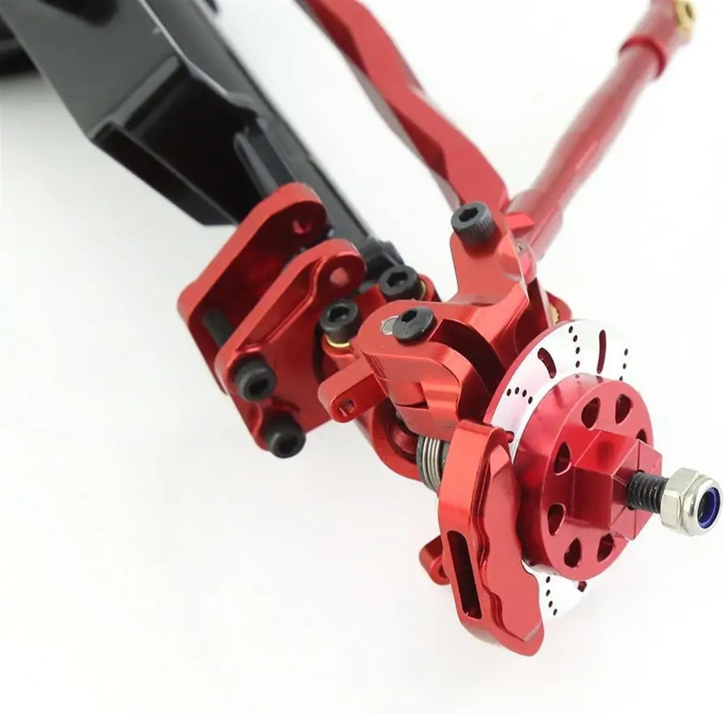 RC Car Upgrade Parts for Axial RBX10 for Ryft 1/10 RC Crawler Car Upgrade Parts Accessories Metal Front and Rear Axle Modified(Red,1 Set)