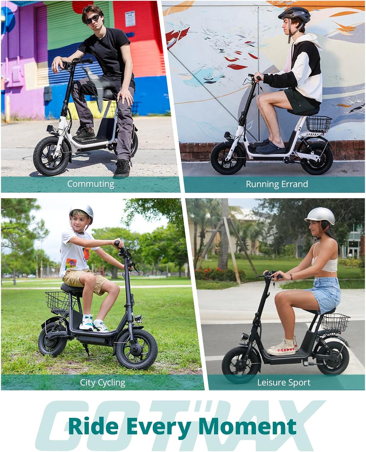 Gotrax A5 Electric Scooter w/Seat for Adults, 12