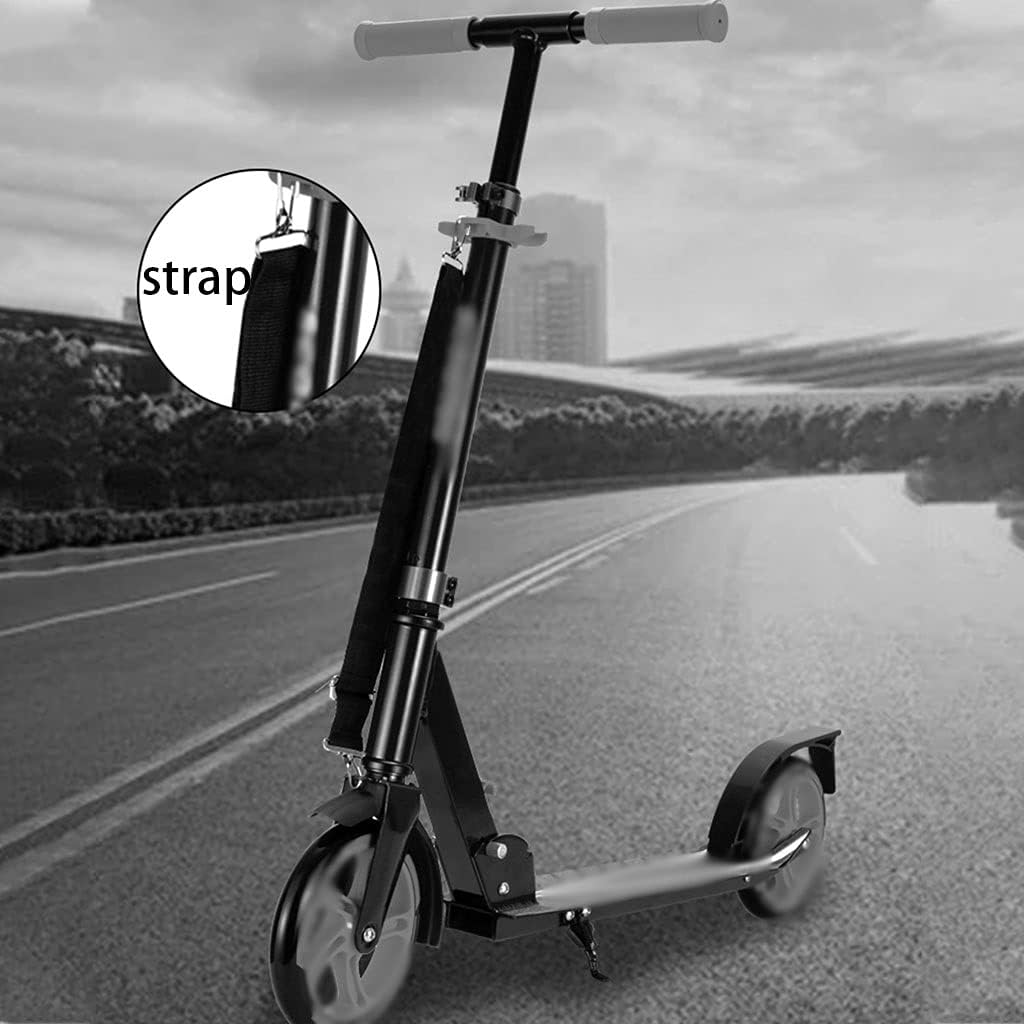 Scooters Kick Scooter Folding Commuting Scooter Adult Portable Kick Scooter, Height Adjustable Scooter, Park Fitness Trick Scooters (Color : Green, Size : 91 * 38 * 78-100cm)