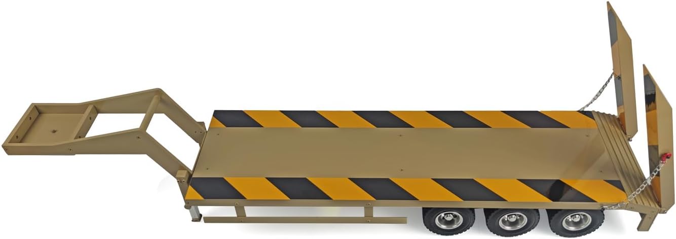 TOUCAN RC HOBBY Metal Heavy 3Axle Trailer for 1/12 RC Tractor Truck DIY Military Vehicle for Ages 14+