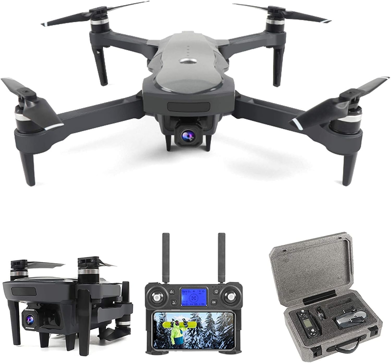 GPS Drone with 4K UHD Camera for Adults 50x Zoom 5G WiFi FPV Live Video RC Quadcopter with Brushless Motor Remote Control Distance 1800m 25 Mins