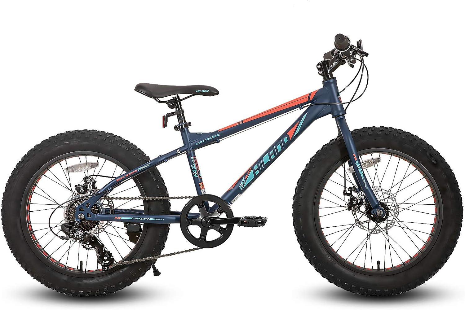 Hiland 20 Inch Kids' Bicycles Fat Tire Mountain Bike for Boys and Girls Age 5 + Years, Shimano 7-Speed, Dual-Disc Brake,Kids Beach and Snow Bicycle