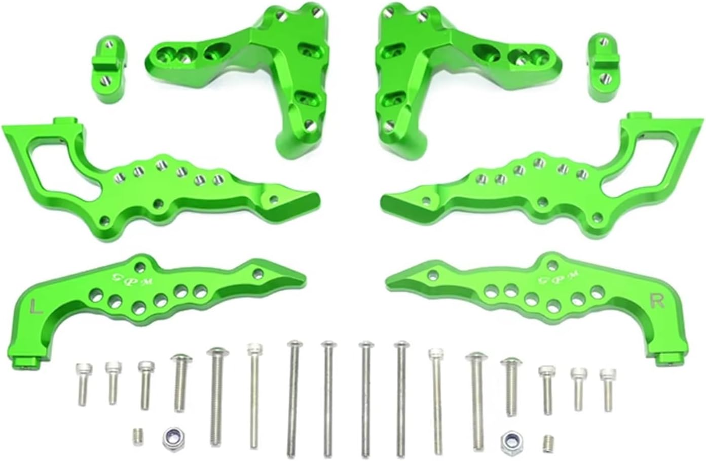 RC Spare Part Compatible with Losi for Baja for Rey 2.0 1/6 RC Car Upgrade Accessory Metal Rear Shock Tower Shock Absorber Mount Spare Parts(Green)