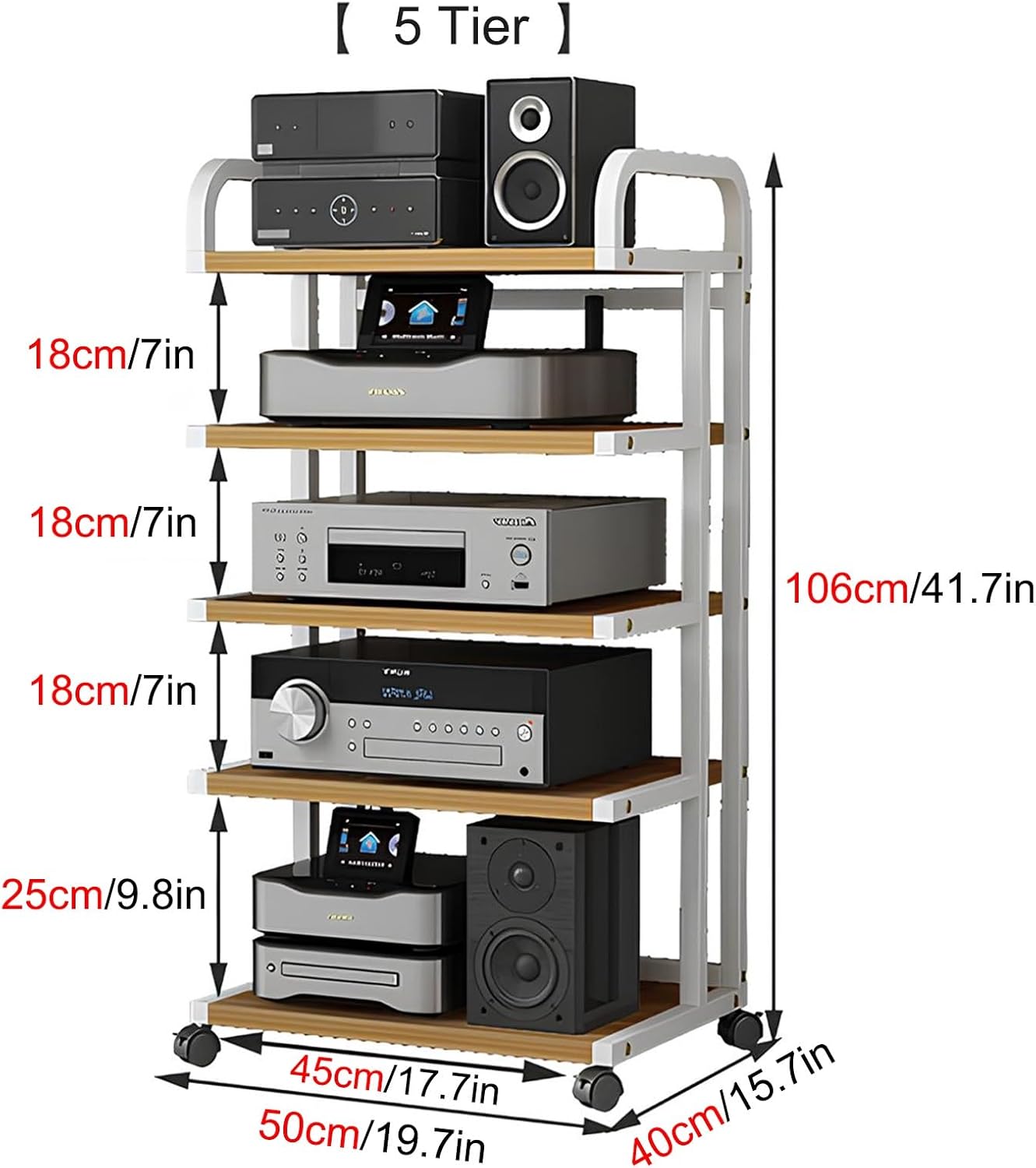 ZCSL Modern Stereo Stand with Wheels