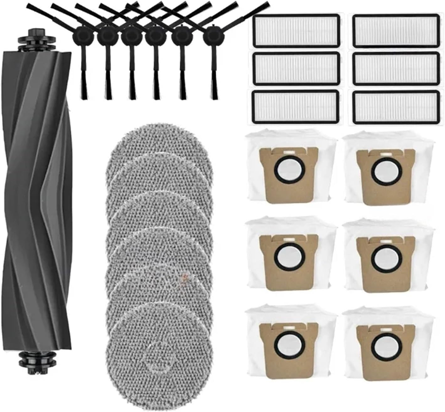 Robot Vacuum Accessory Kit, Compatible With Dreame L20 Ultra/L30 Ultra/X20 Pro, Main Side Brush HEPA Filter Mop Pad Dust Bag(Gray)