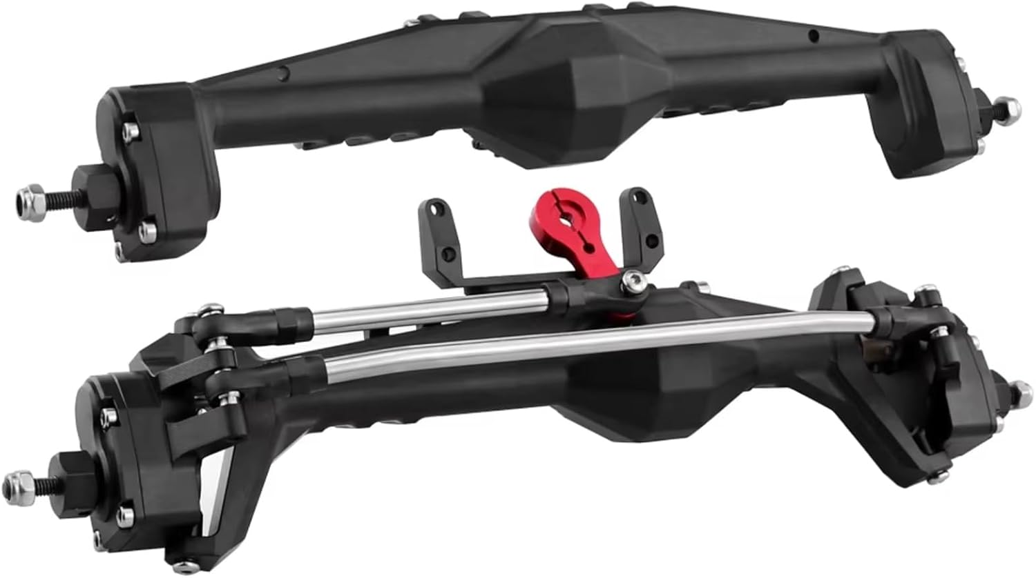 RC Axle Spare Parts For Axial For Capra 1.9 For UTB AXI03004 For Buggy F9 For Wraith 90018 RR10 1/10 RC Crawler All Metal Front And Rear Portal Axle Part(Black,1set)