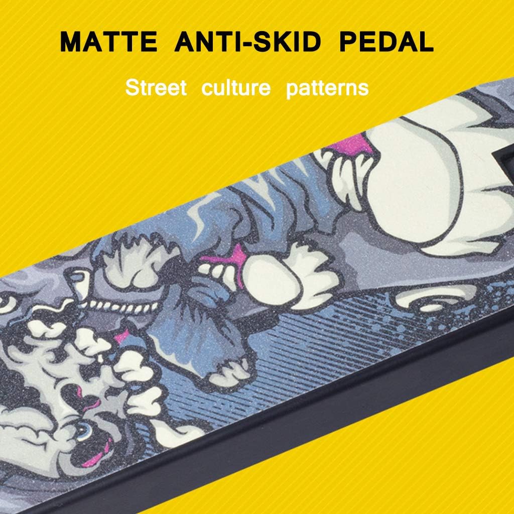 Freestyle Kick Scooter Two Bare Feet Street Stunt Scooter Pro 360 Spin Tricks Push/Kicks Edition Design with Rubber Handle Grip Aluminium Deck for Youth and Adult