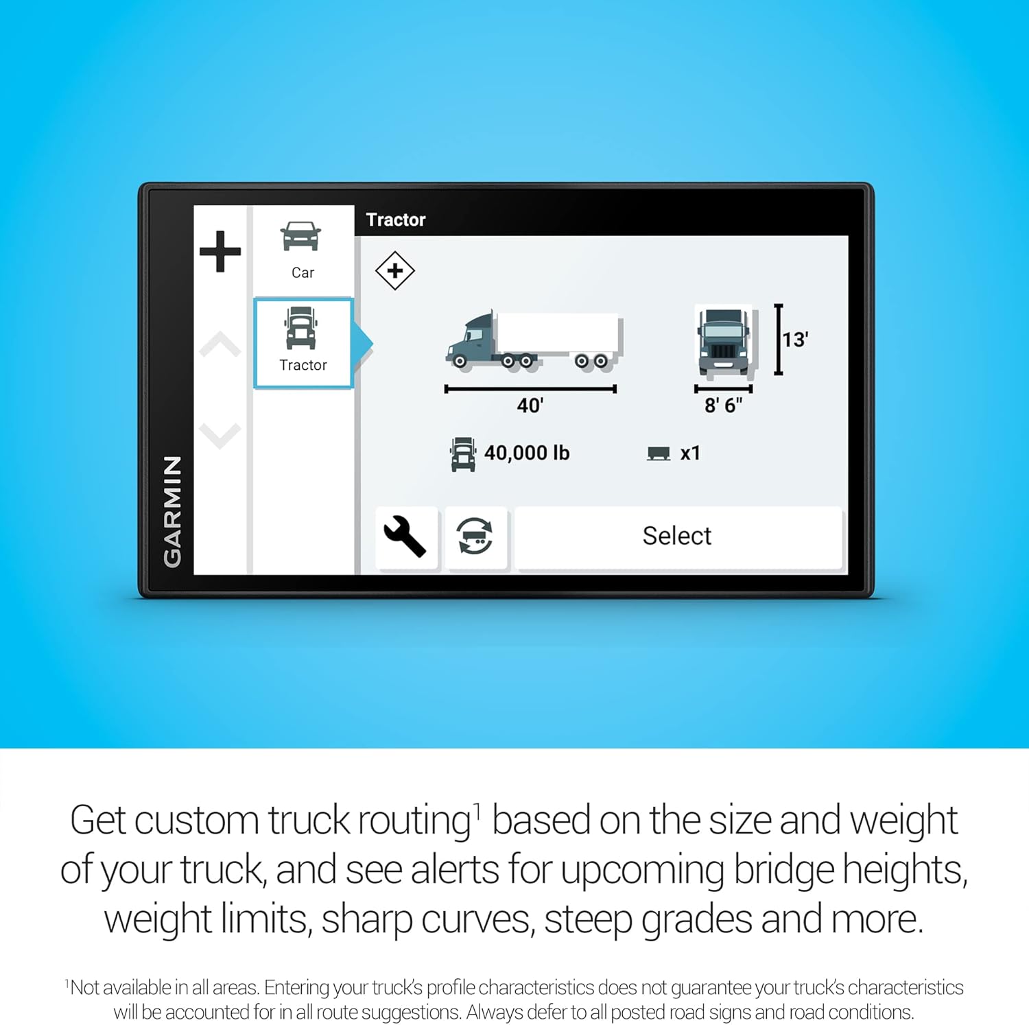 Garmin dzl OTR610, Large, Easy-to-Read 6' GPS Navigator, Custom Truck Routing, High-Resolution Birdseye Satellite Imagery, Directory of Truck & Trailer Services