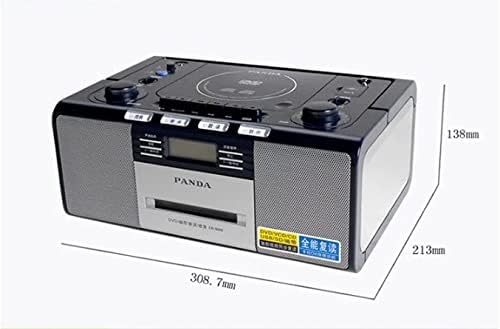 Portable Top Loading CD Boombox with FM Stereo Radio in Black | CD-RW/DVD/VCD/MP3/MP4 Compatible | AUX/USB/SD Port Supported Karaoke Remote Control