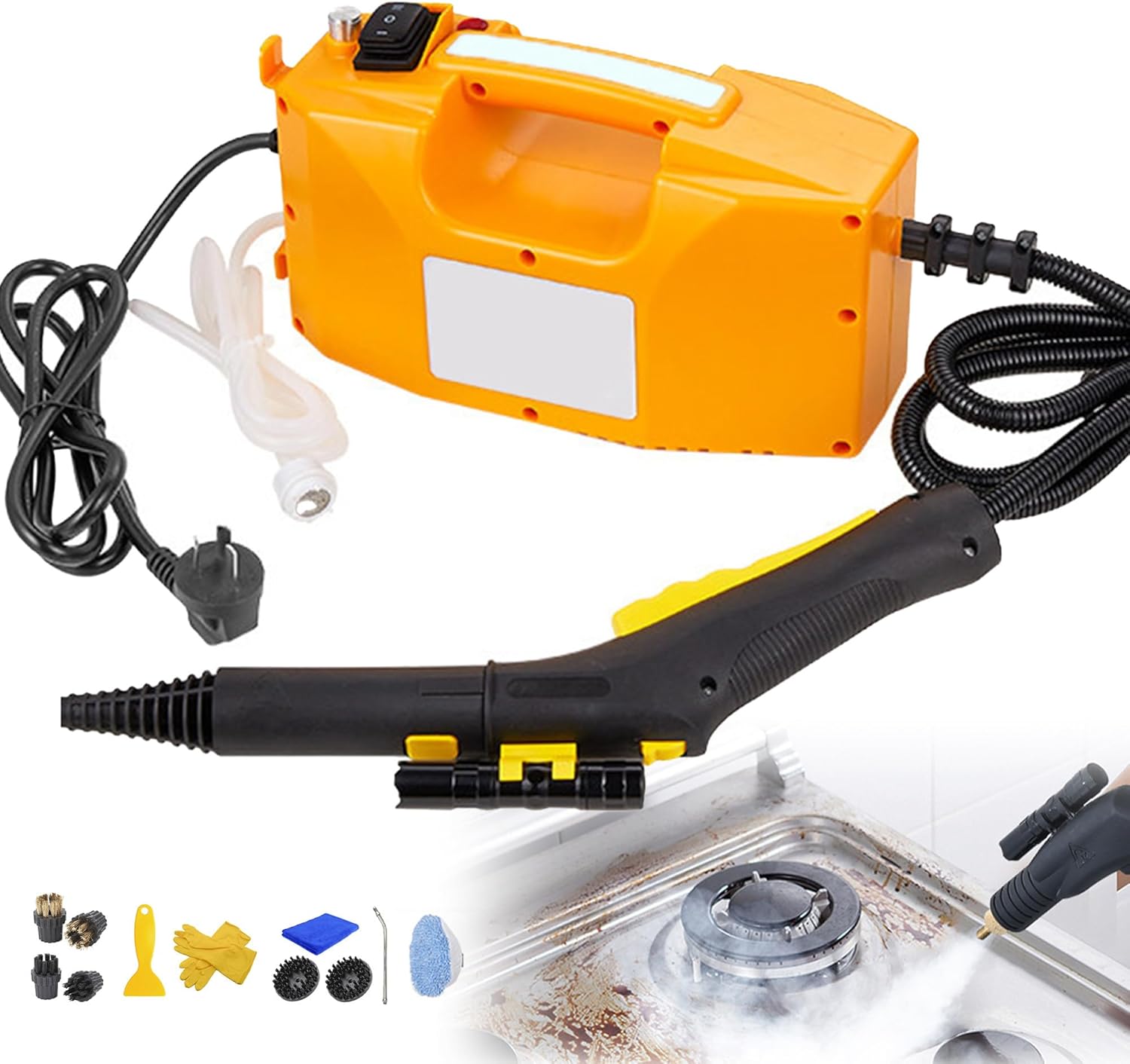 ZHDANB 2600W Portable steam Cleaner, Handheld steam Cleaner, Adjustable steam, 20s Quick Heat-Up, Acid and Alkali Resistant, steam Cleaner for Floor, for Kitchen,Car OptionB-110V