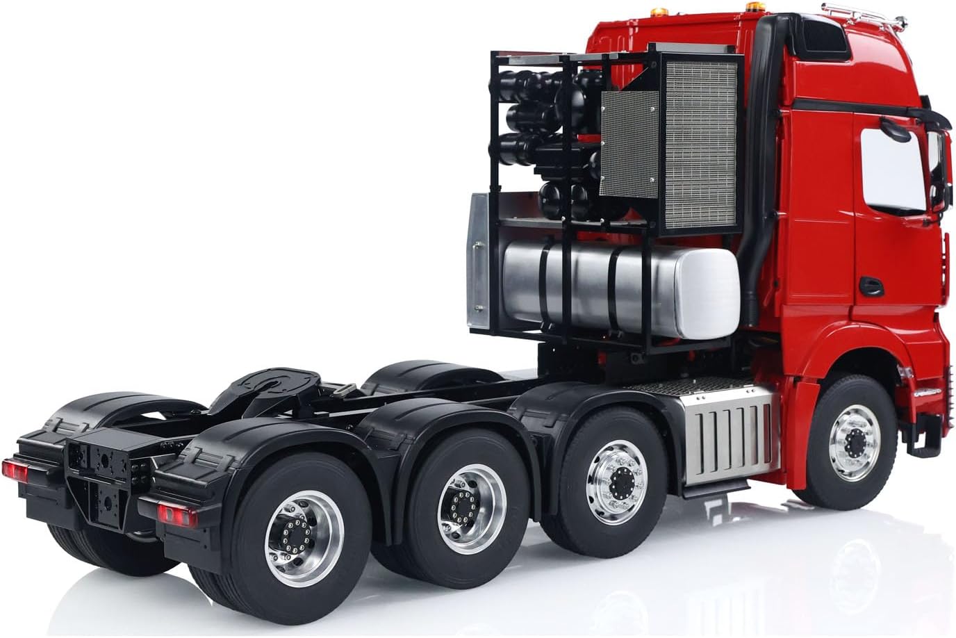 LESU wheelfun 1/14 RC Tractor Truck for 3363 1851 Heavy Metal Chassis 3-Speed Transmission Lock Differential Front Hook Equipment Rack Light Sound I6S Radio Construction Vehicle Hobby Grade Model