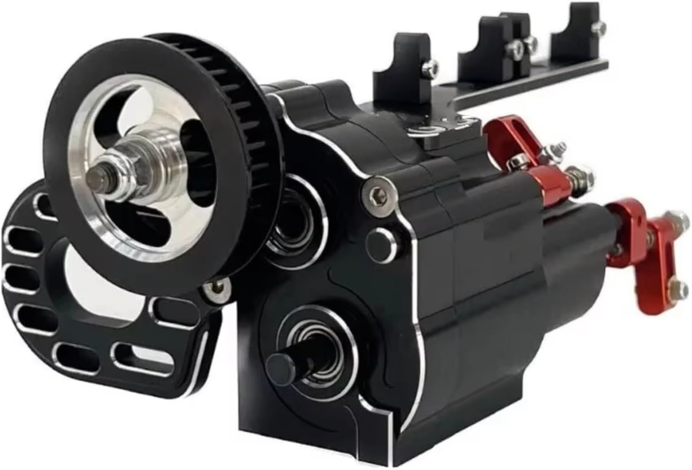 RC Crawler Transmission for SCX10 90046 for Capra 1/10 1 Pcs Metal Second Gear Third Gear Two Speed Gearbox RC Crawler(Black)