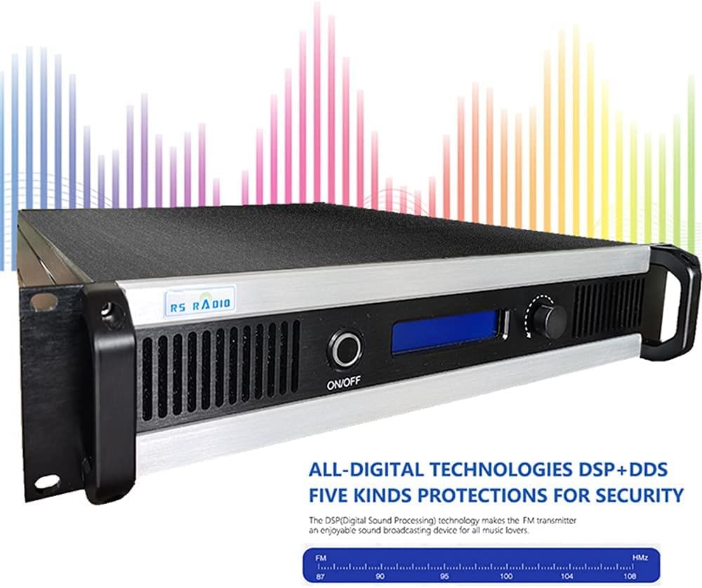 500W FM Stereo Broadcast Transmitter +1-Bay Antenna+30M Cable for Church, Professional 500 watt High Power Long Range FM Radio Transmitter Kit for Broadcasting Equipment for Radio Station