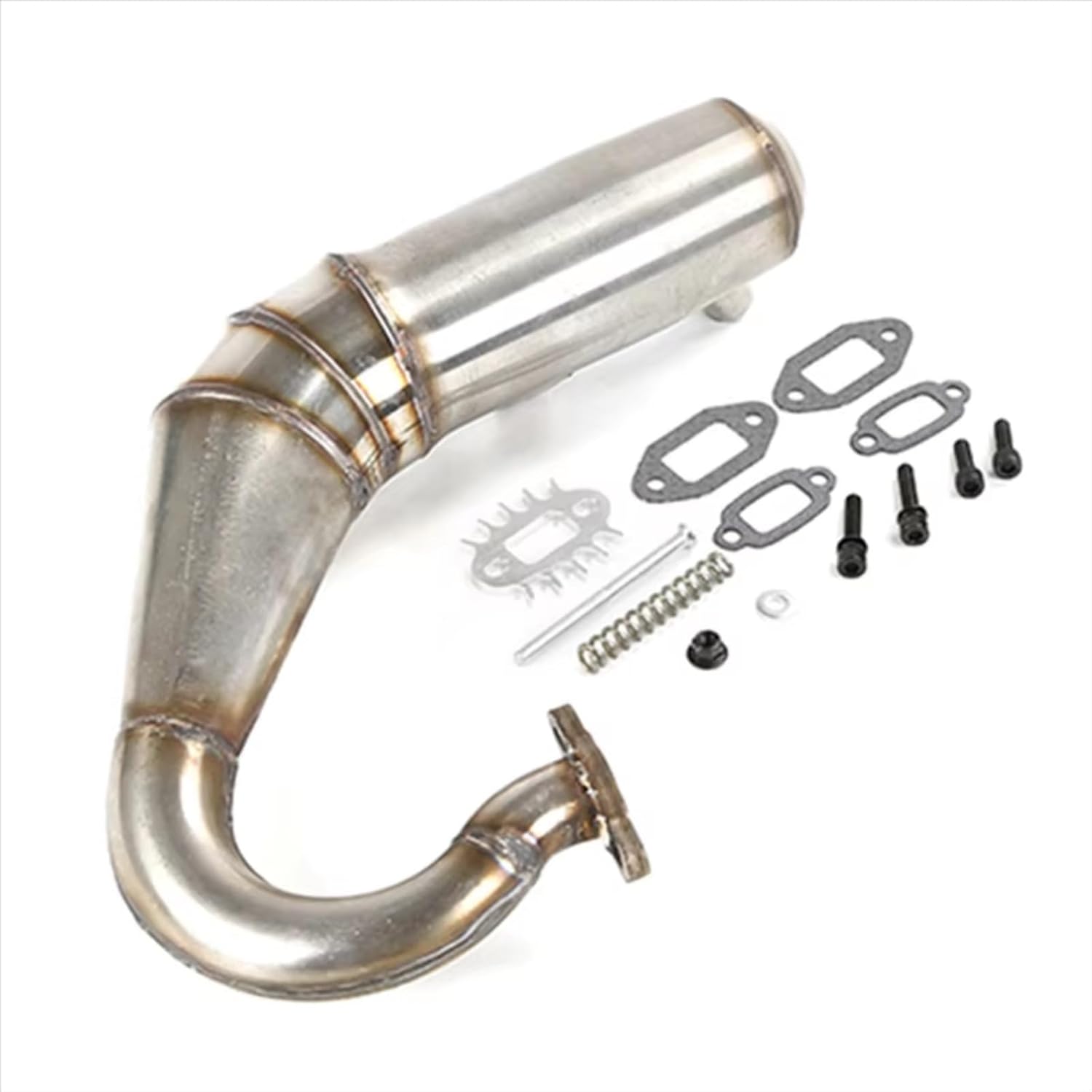 RC Spare Part Compatible with Losi 5Ive T for Rofun for Rovan Lt Kingmotorx2 1/5 RC Car Accessories R2 Exhaust Pipe Built-in Silencer Low Sound Kit
