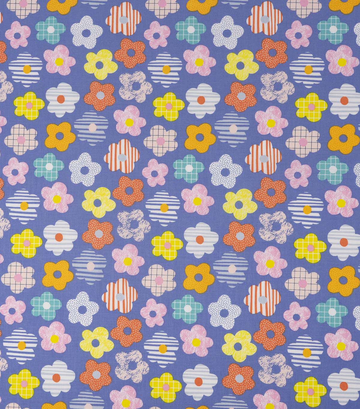 SINGER 18 x 21 Modern Daisy Cotton Fabric Quarter 1pc