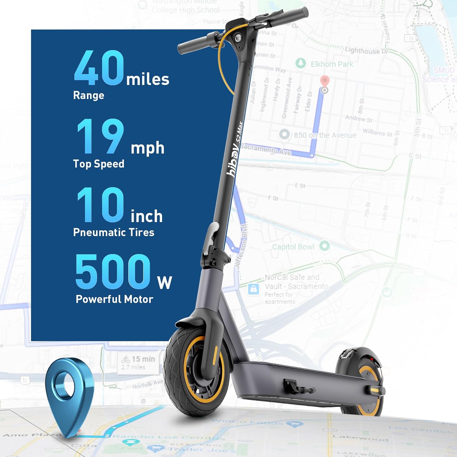 Hiboy S2/S2 MAX Electric Scooter, 350/500W Motor, 8.5/10