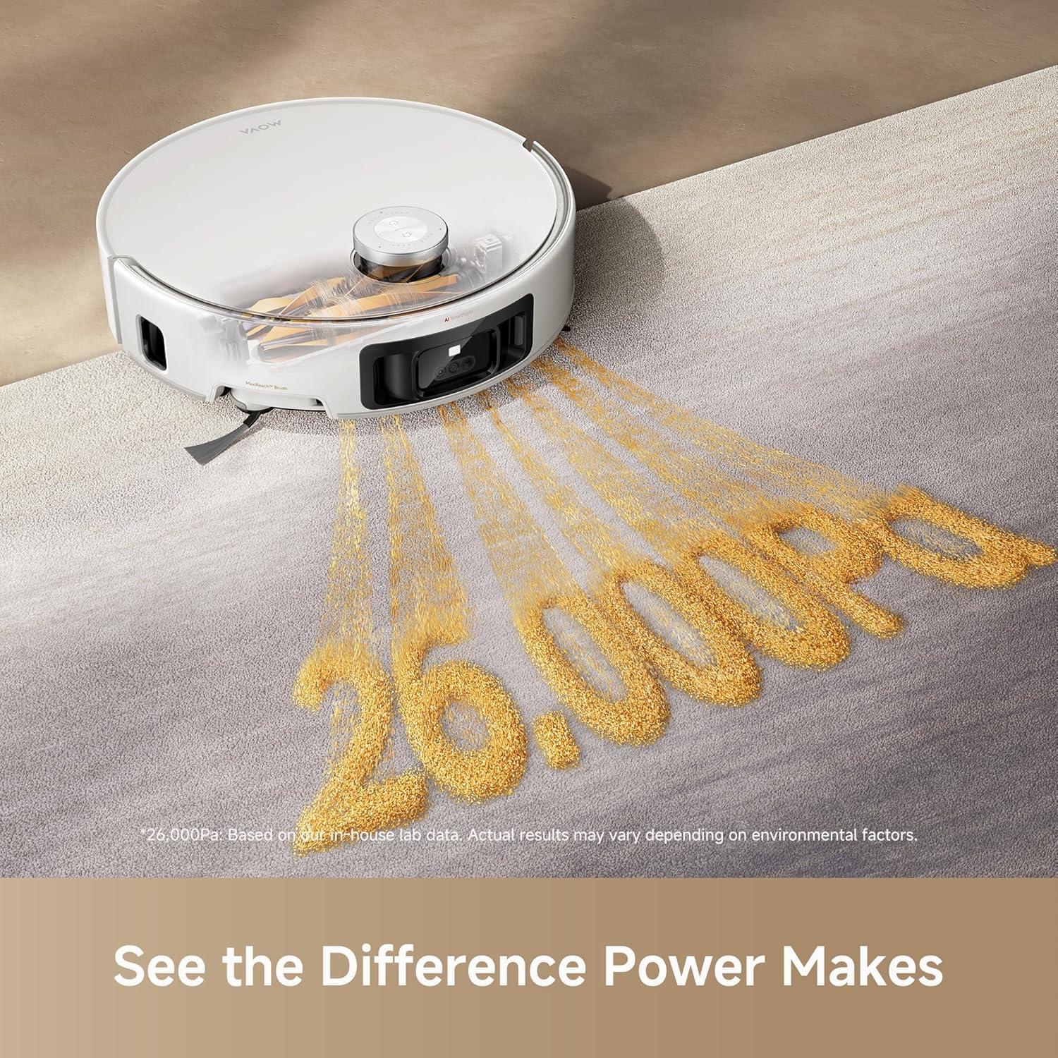 Mova Z60 Ultra Roller SA Robot Vacuum and Mop, 26,000Pa Suction, Warm Water Mopping & Extending Roller, All-in-One Hand-Free Station, Triple Anti-Tangle Mechanisms, Auto Carpet Shield, Voice Control