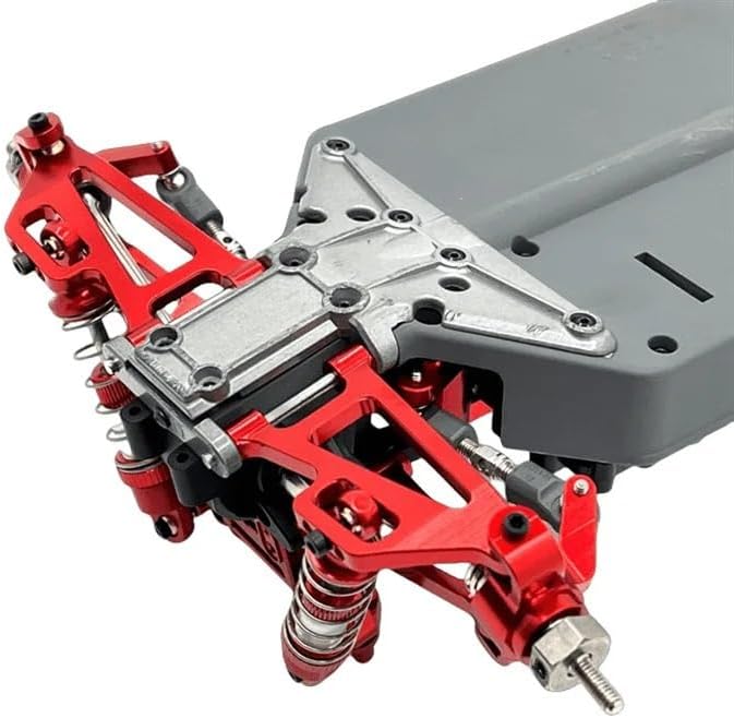 For MJX For Hyper Go 14207 14208 1/14 Metal Front Rear For Swing Arm Steering Cup Shock Absorber Tower Set RC Car Upgrade Parts Models(Red)