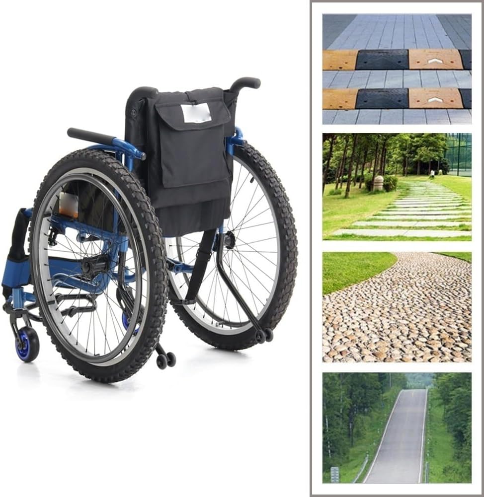 24 Inch Rear Wheels for Wheelchair, 24 x 1.95 Manual Wheelchairs Rear Wheels, Pneumatic Beach Wheel, Aluminum Alloy Spokes, Replaceable Walker Wheel Accessory (2 Pack)