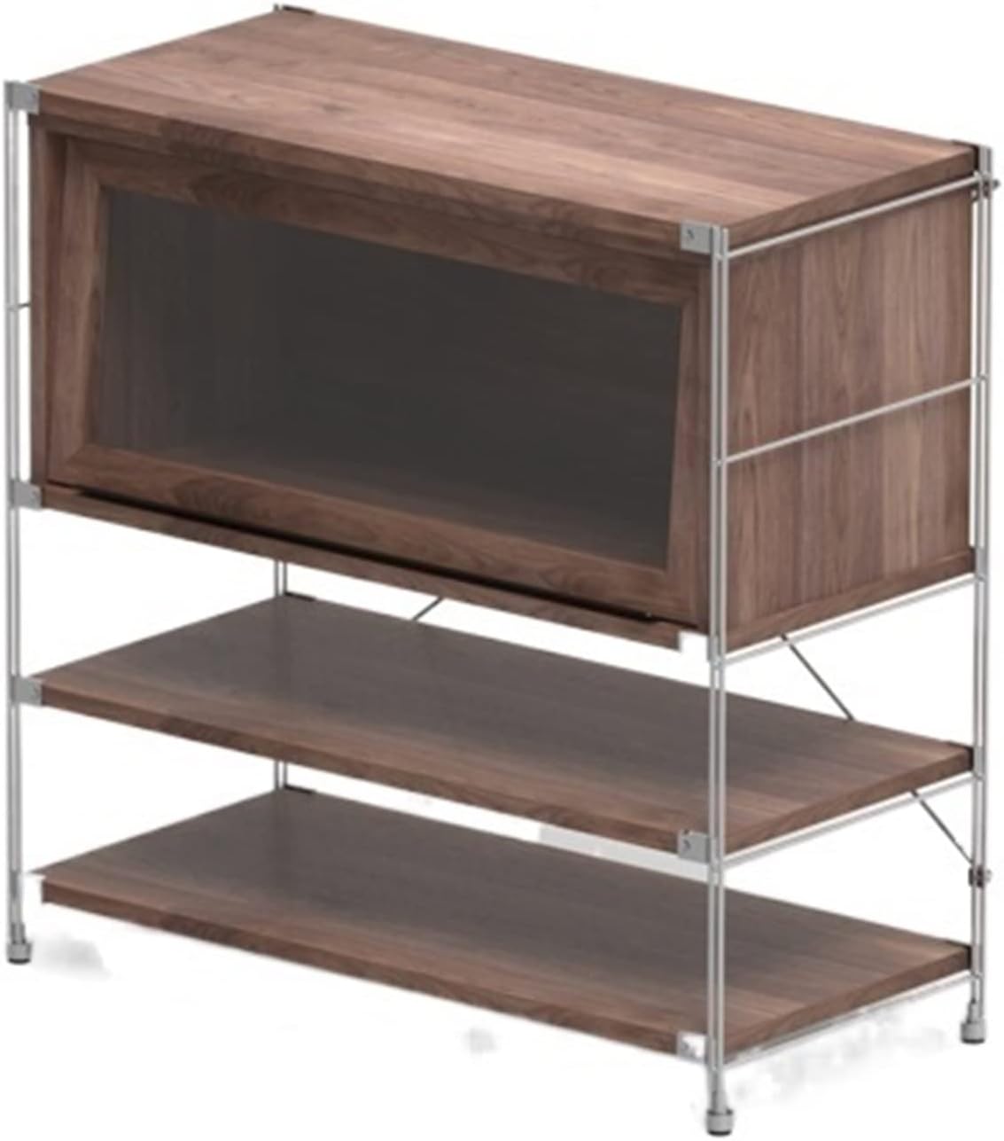 Stainless Steel Magazine Side Cabinet, Floor Bookcase TV Cabinet Shelf for Bedroom and Living Room MINGPING (Color : 87x40x86cm)